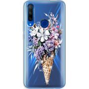 Чехол со стразами Honor 9X Ice Cream Flowers