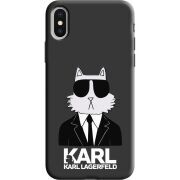 Черный чехол Uprint Apple iPhone X Cat in Black