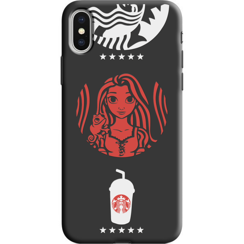 Черный чехол Uprint Apple iPhone X RedWhite Coffee