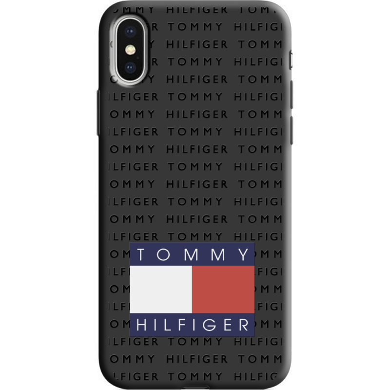 Черный чехол Uprint Apple iPhone X Tommy Print