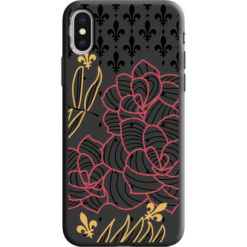 Черный чехол Uprint Apple iPhone X FranceFlowers