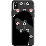 Черный чехол Uprint Apple iPhone X Flower Hair