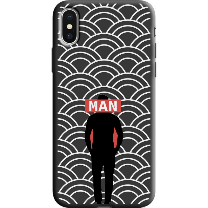 Черный чехол Uprint Apple iPhone X Man Pattern