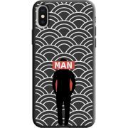 Черный чехол Uprint Apple iPhone X Man Pattern