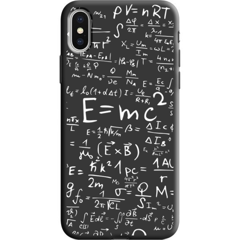 Черный чехол Uprint Apple iPhone X E=mc2