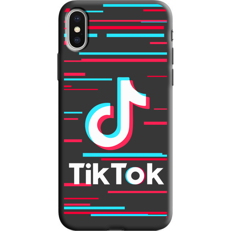 Черный чехол Uprint Apple iPhone X Tik Tok