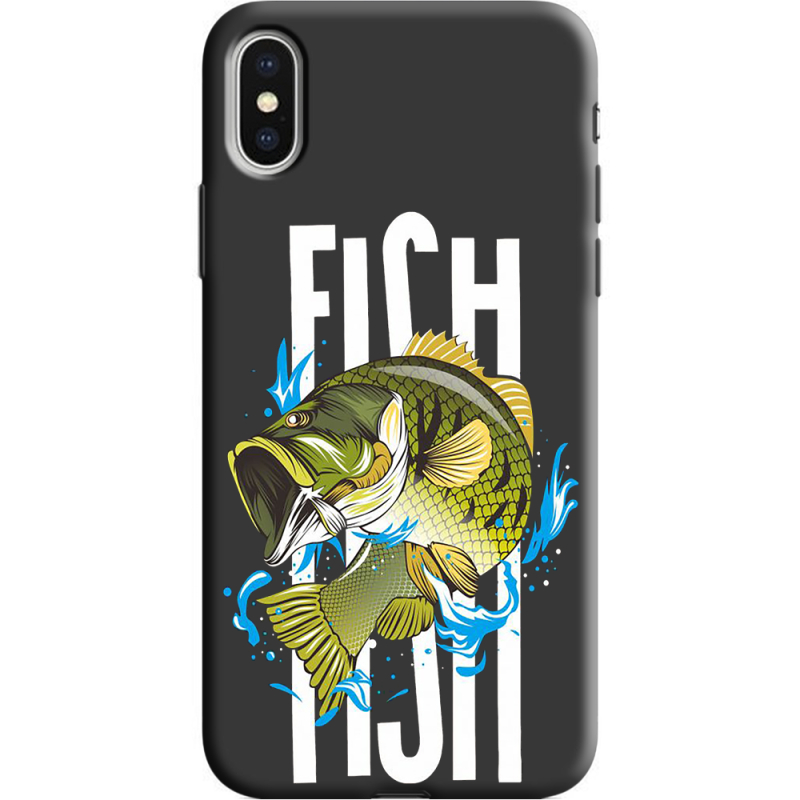 Черный чехол Uprint Apple iPhone X Fish