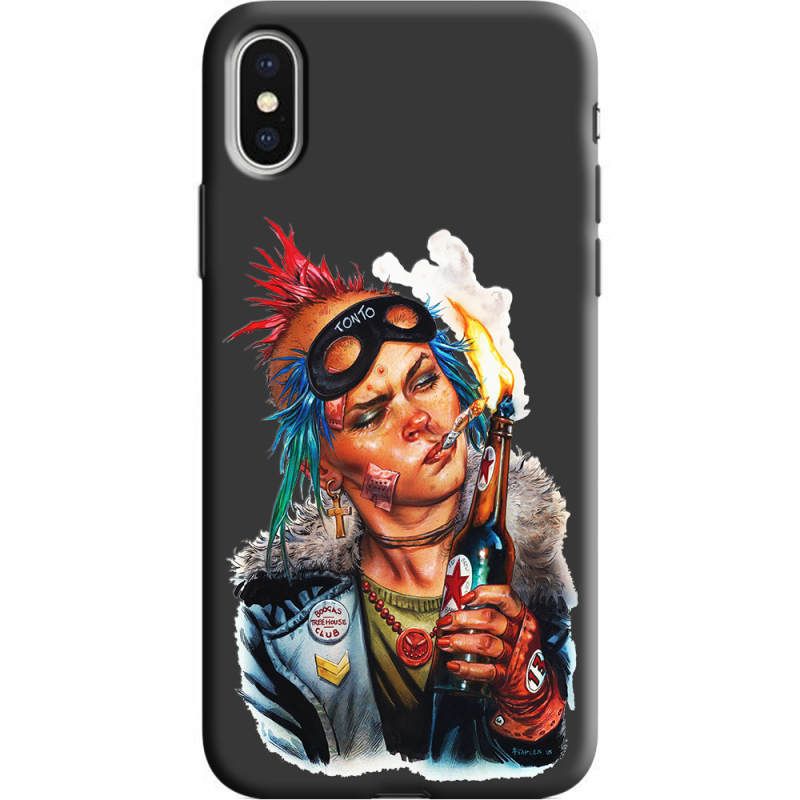 Черный чехол Uprint Apple iPhone X Tanker Girl