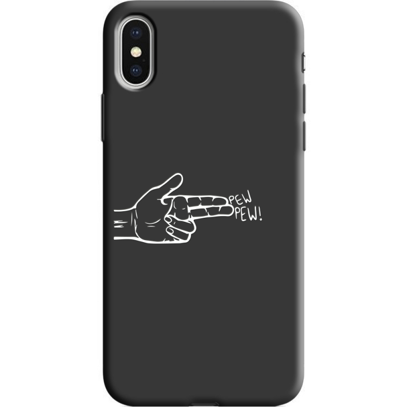 Черный чехол Uprint Apple iPhone X Pew Pew