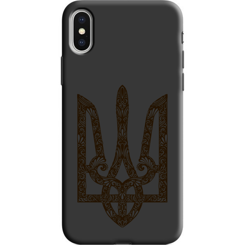Черный чехол Uprint Apple iPhone X Ukrainian Trident