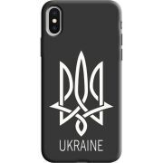 Черный чехол Uprint Apple iPhone X Тризуб монограмма ukraine