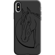 Черный чехол Uprint Apple iPhone X Horse