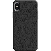 Черный чехол Uprint Apple iPhone X Leaves