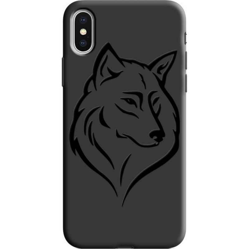 Черный чехол Uprint Apple iPhone X Wolf