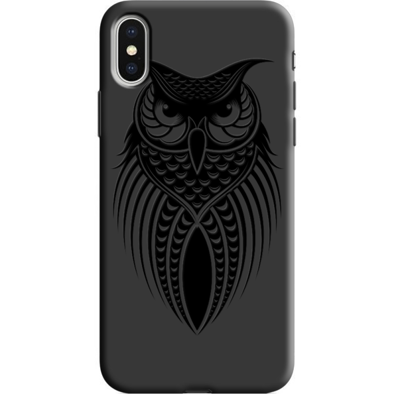 Черный чехол Uprint Apple iPhone X Owl