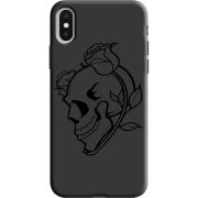 Черный чехол Uprint Apple iPhone X Skull and Roses