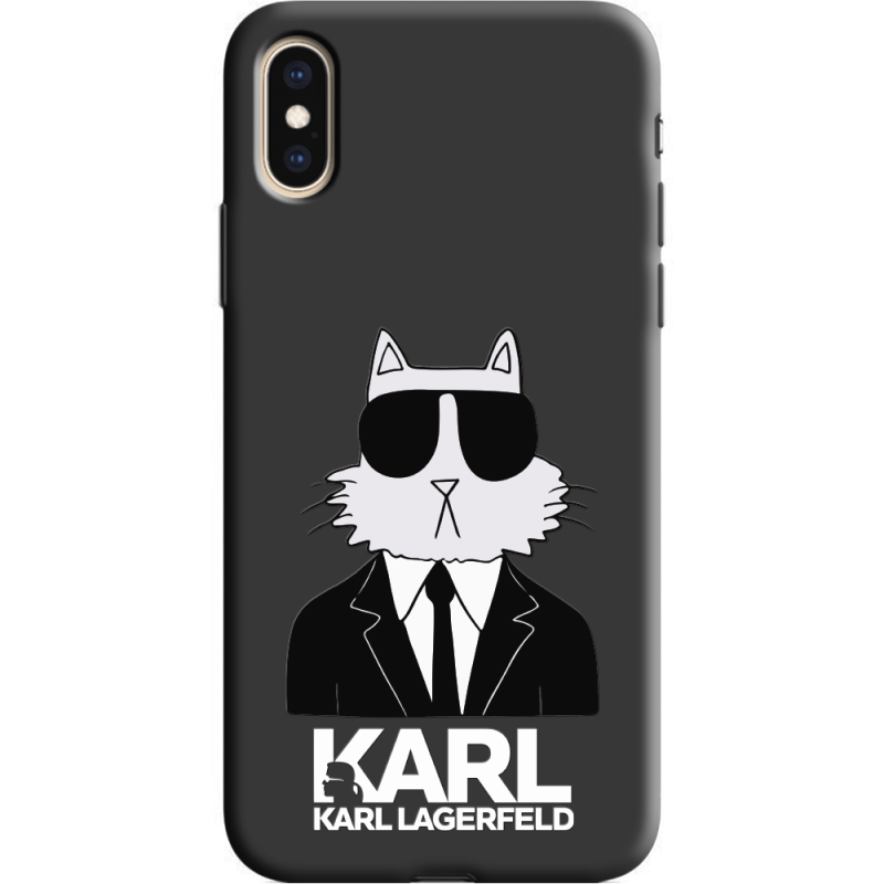 Черный чехол Uprint Apple iPhone XS Cat in Black