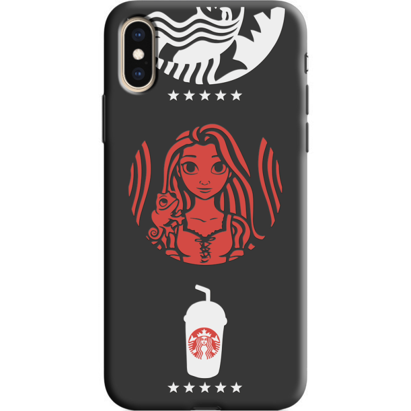 Черный чехол Uprint Apple iPhone XS RedWhite Coffee