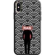 Черный чехол Uprint Apple iPhone XS Man Pattern