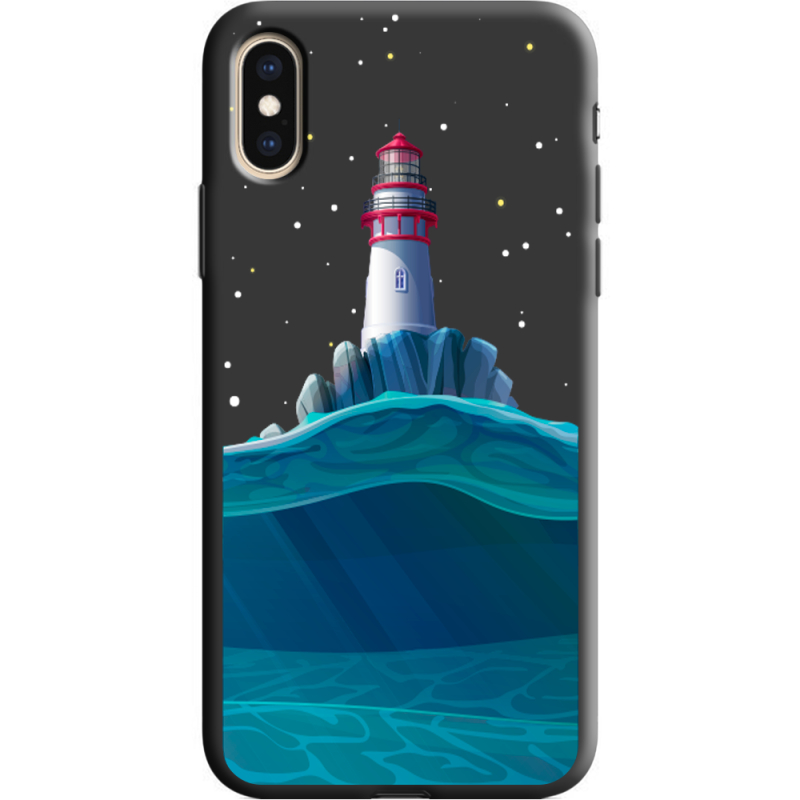 Черный чехол Uprint Apple iPhone XS Lighthouse