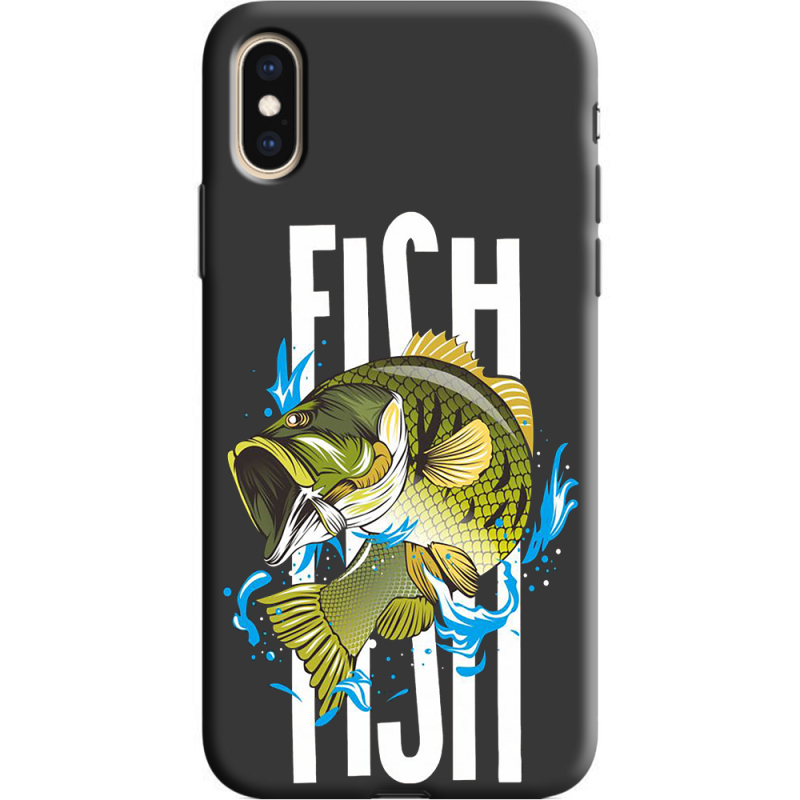 Черный чехол Uprint Apple iPhone XS Fish