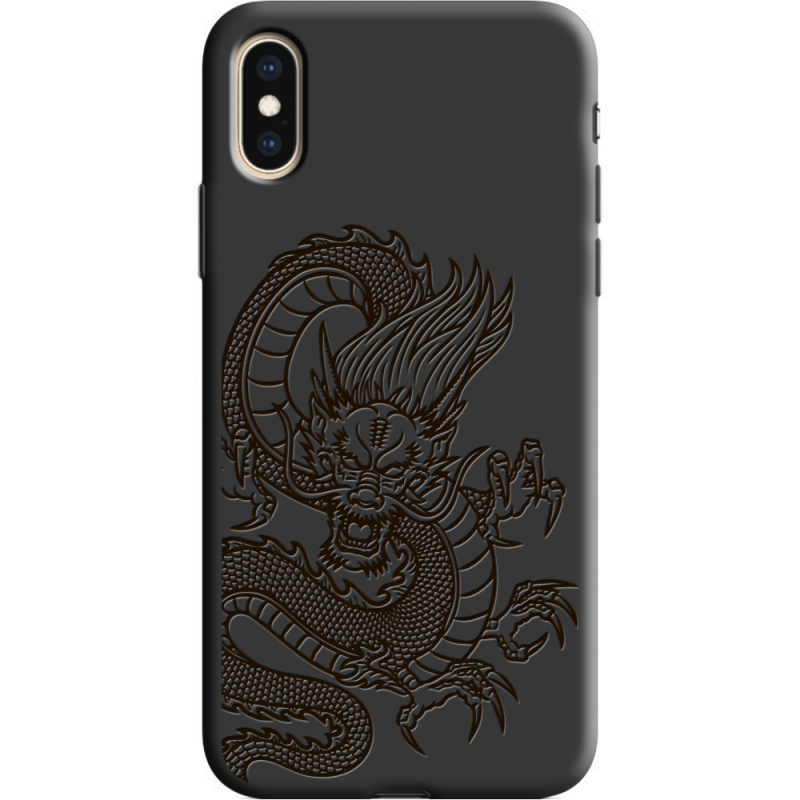 Черный чехол Uprint Apple iPhone XS Chinese Dragon