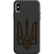 Черный чехол Uprint Apple iPhone XS Ukrainian Trident