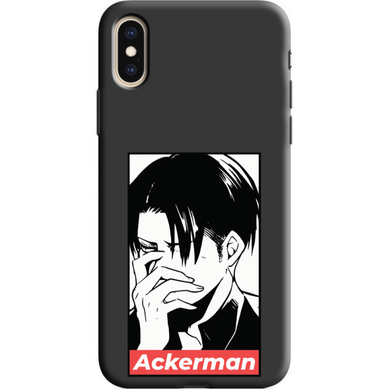 Черный чехол Uprint Apple iPhone XS Attack On Titan - Ackerman