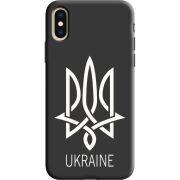 Черный чехол Uprint Apple iPhone XS Тризуб монограмма ukraine