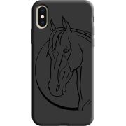 Черный чехол Uprint Apple iPhone XS Horse