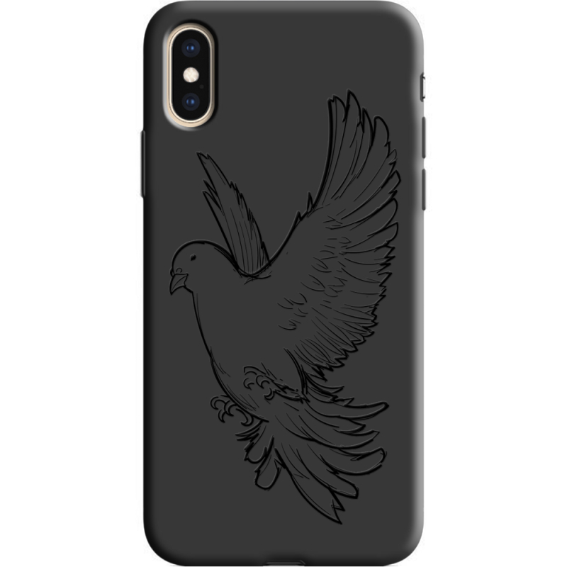 Черный чехол Uprint Apple iPhone XS Dove