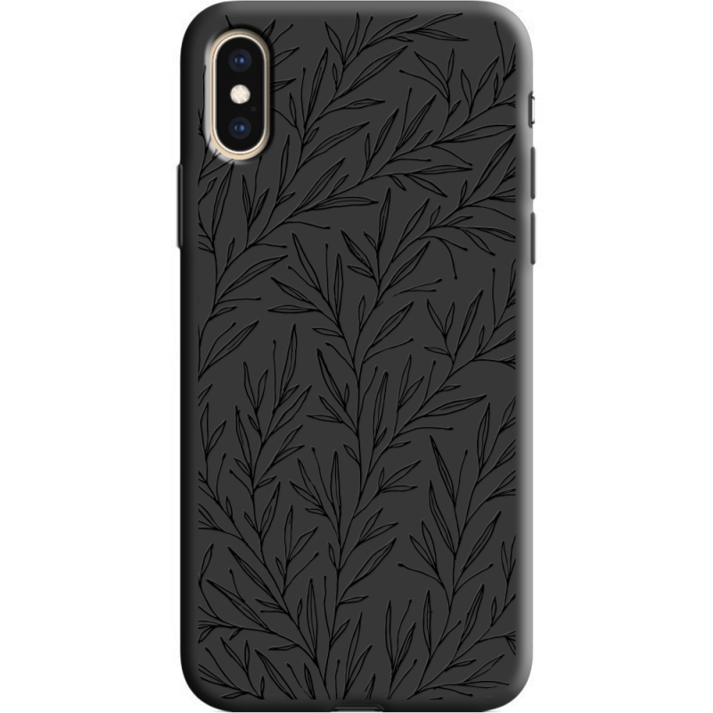 Черный чехол Uprint Apple iPhone XS Leaves