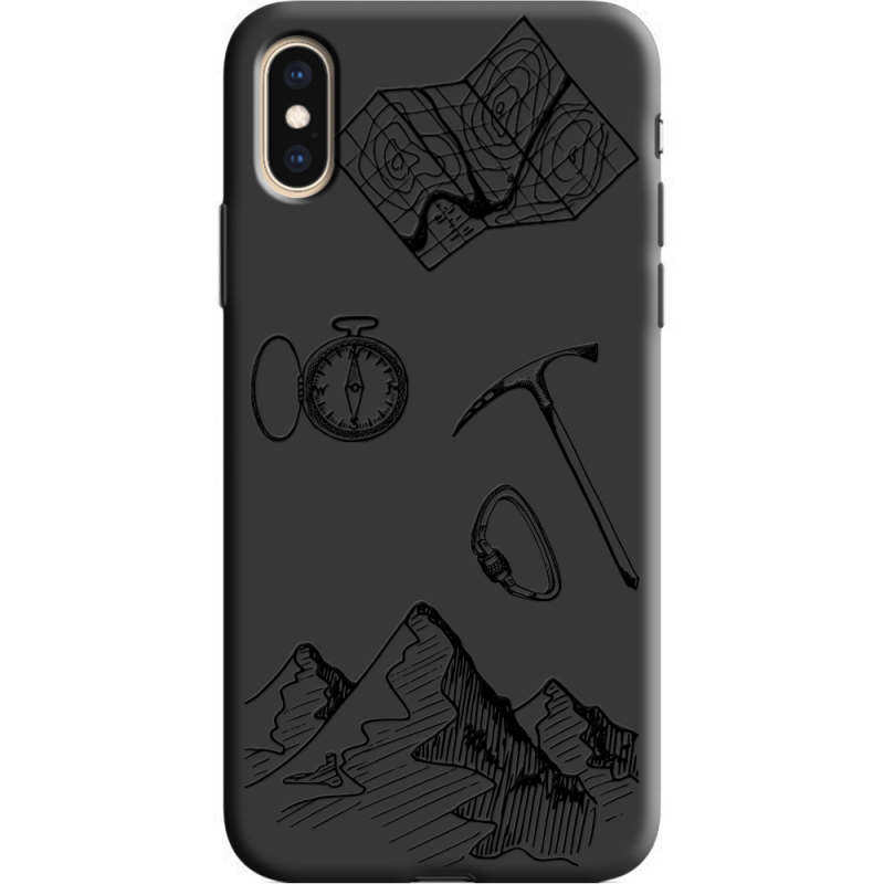 Черный чехол Uprint Apple iPhone XS Mountains