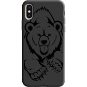 Черный чехол Uprint Apple iPhone XS Grizzly Bear