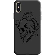 Черный чехол Uprint Apple iPhone XS Skull and Roses