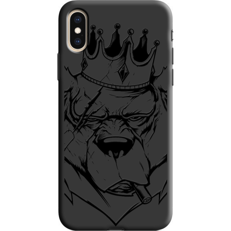 Черный чехол Uprint Apple iPhone XS Bear King