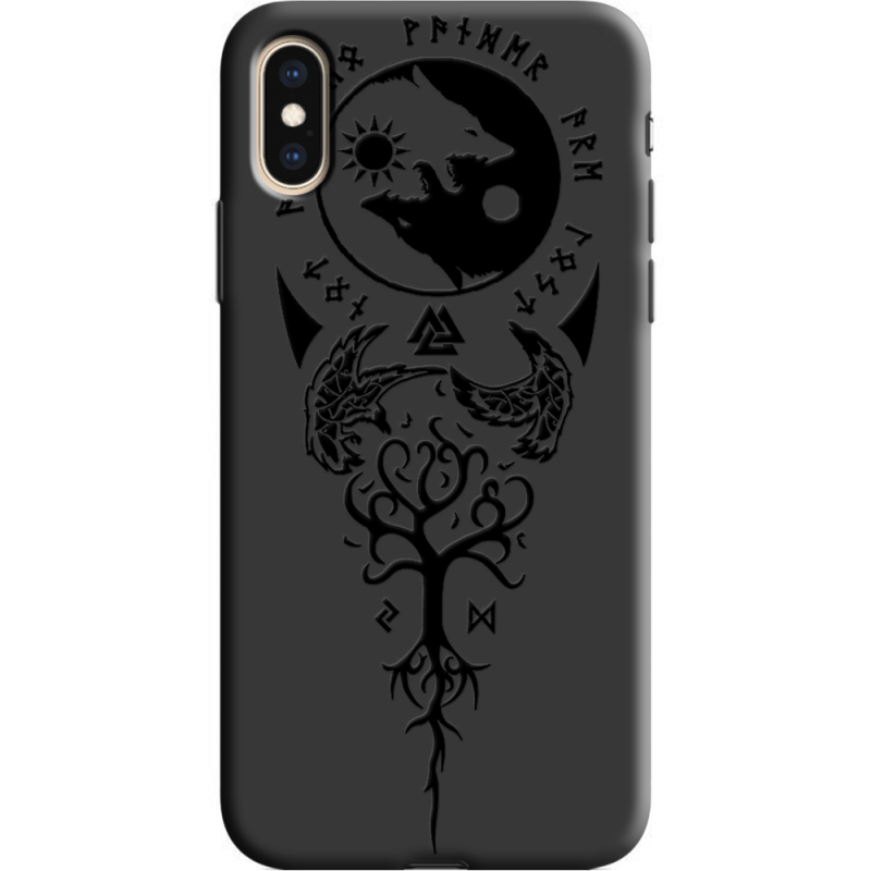 Черный чехол Uprint Apple iPhone XS Hugin and Munin