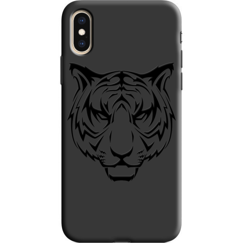 Черный чехол Uprint Apple iPhone XS Tiger