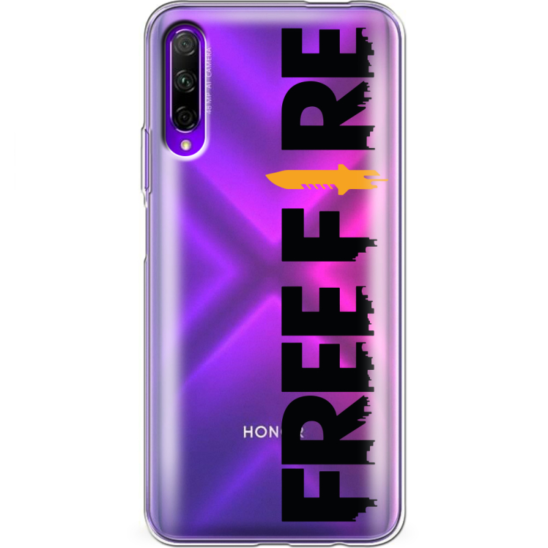 Прозрачный чехол Uprint Honor 9X Pro Free Fire Black Logo