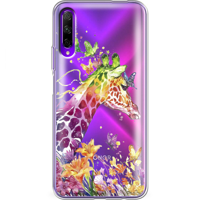 Прозрачный чехол Uprint Honor 9X Pro Colorful Giraffe