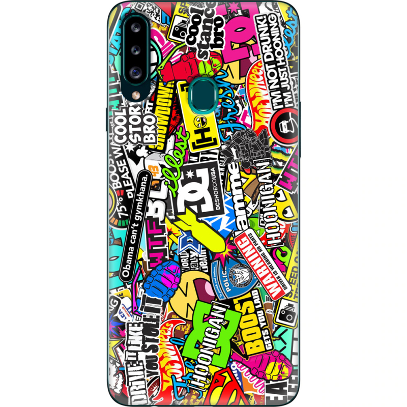 Чехол Uprint Samsung A207 Galaxy A20s Multicolored Inscriptions