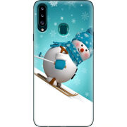 Чехол Uprint Samsung A207 Galaxy A20s Skier Snowman
