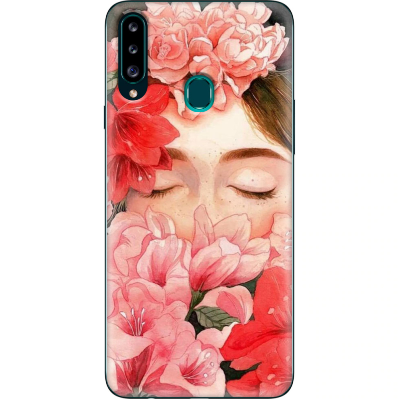 Чехол Uprint Samsung A207 Galaxy A20s Girl in Flowers