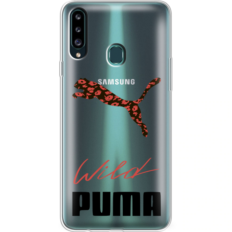 Прозрачный чехол Uprint Samsung A207 Galaxy A20s Wild Cat