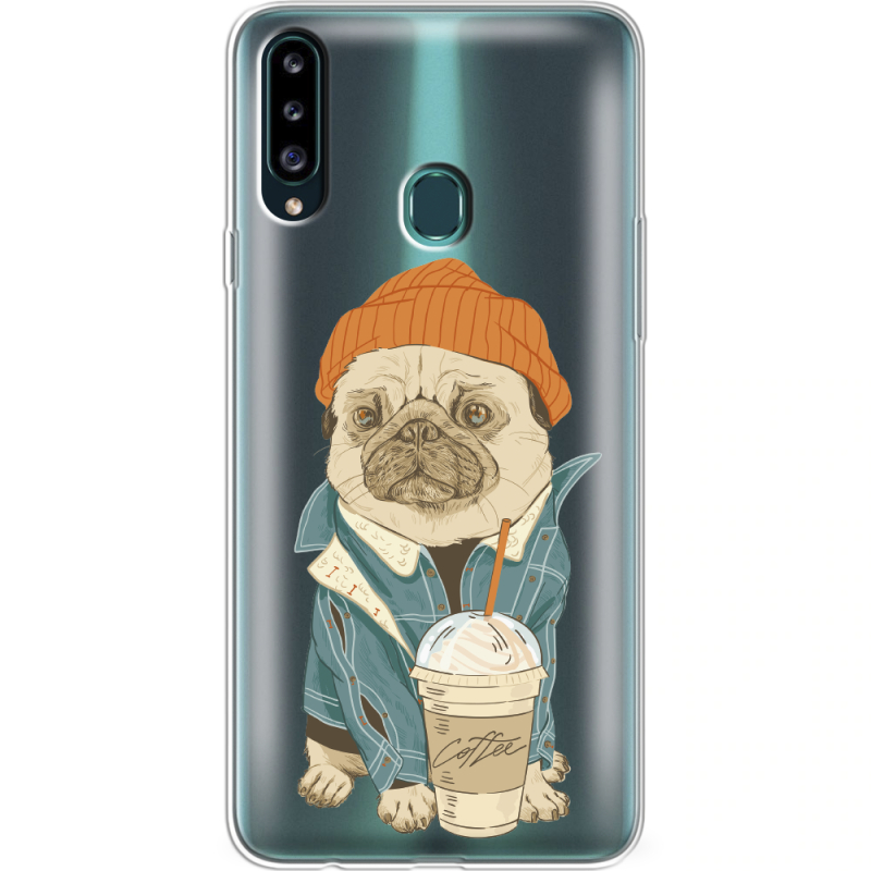 Прозрачный чехол Uprint Samsung A207 Galaxy A20s Dog Coffeeman