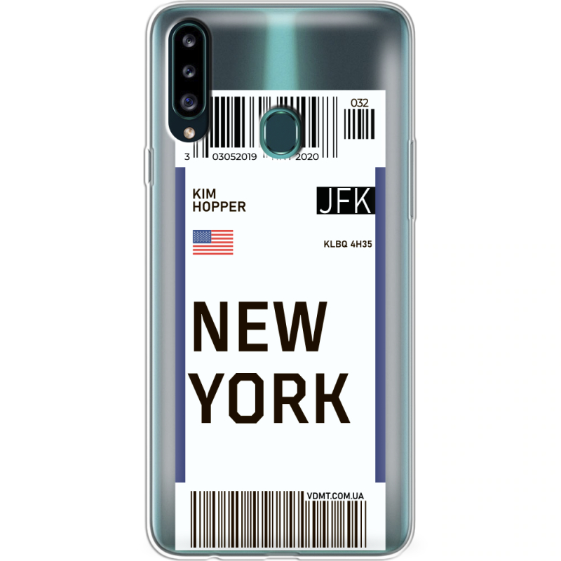 Прозрачный чехол Uprint Samsung A207 Galaxy A20s Ticket New York