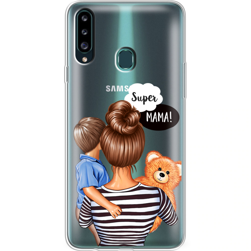 Прозрачный чехол Uprint Samsung A207 Galaxy A20s Super Mama and Son