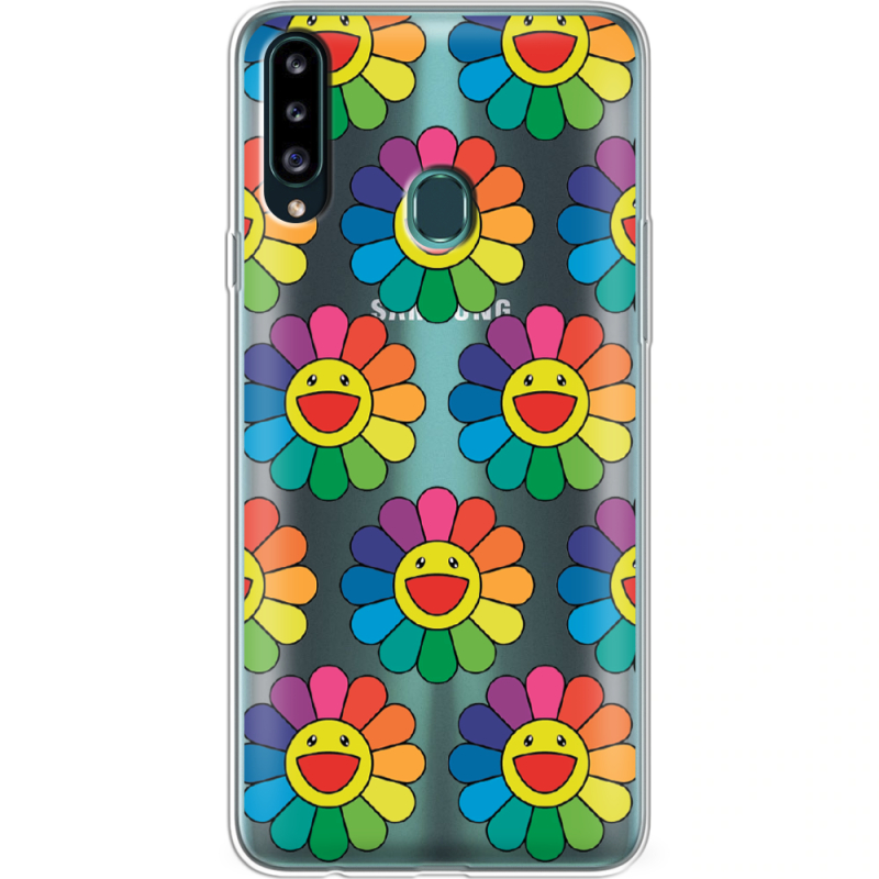 Прозрачный чехол Uprint Samsung A207 Galaxy A20s Hippie Flowers