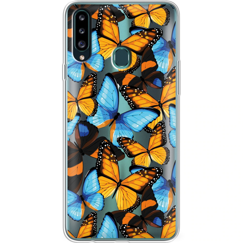 Прозрачный чехол Uprint Samsung A207 Galaxy A20s Butterfly Morpho