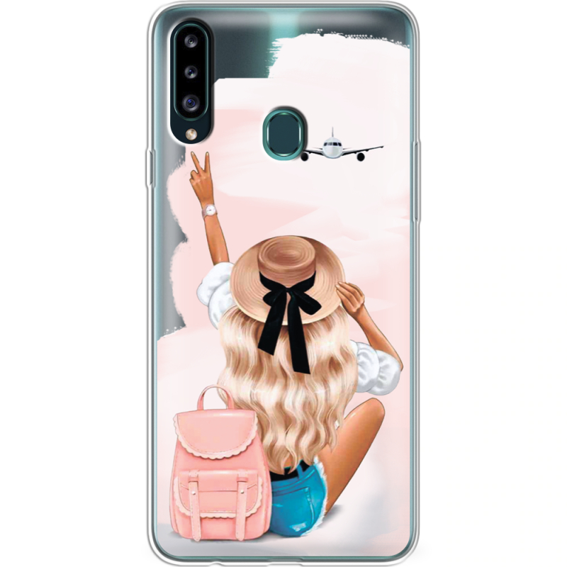 Прозрачный чехол Uprint Samsung A207 Galaxy A20s Travel Girl
